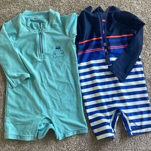 Set of Two Swim Onesies - Gap and Carters